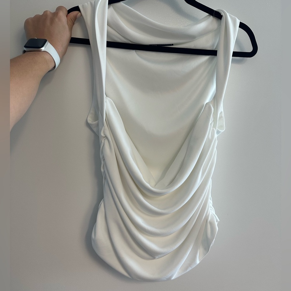 Zara Basic Draped Top - Picture 2 of 3